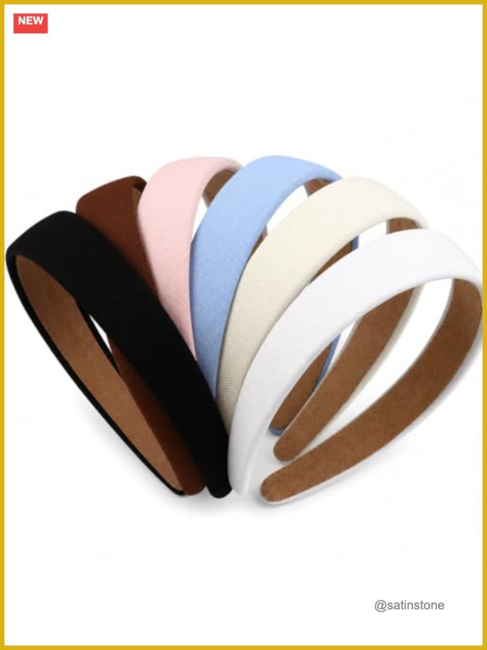 6 Pack Thick Non-Slip Headbands for Women Polyester Elastic Hair Bands